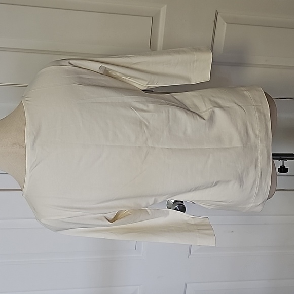 Dismero women's top, cream with gray design. Size large. 3/4 sleeves. Italy - Picture 6 of 12